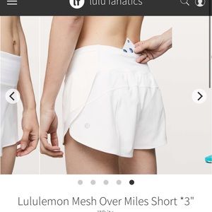 Lululemon Mesh Over Miles 3in White Size 12